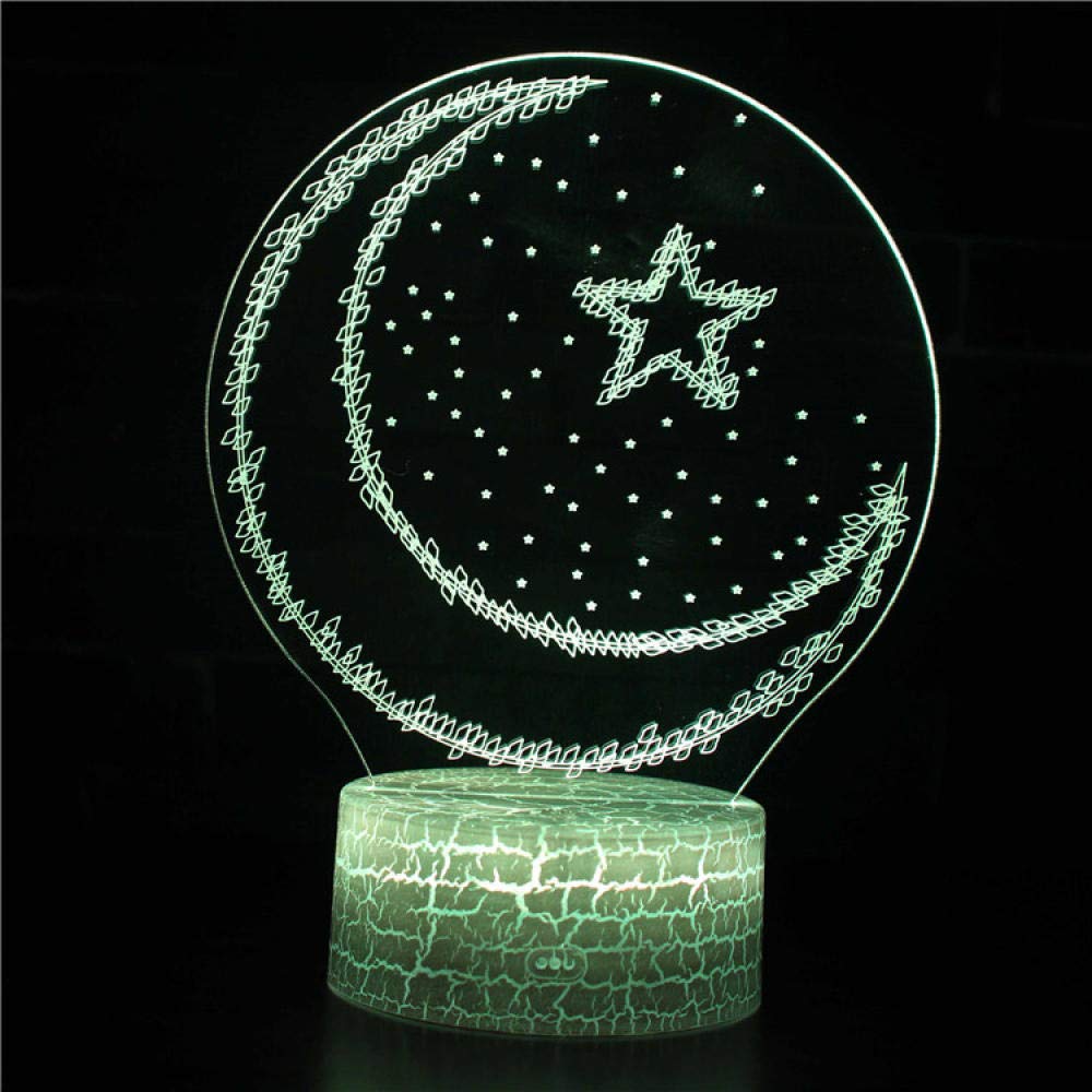 3D Illusion LED Night Light - 7 Color Changing Mood Lamp with Abstract Artist Graphics for Kids Room Decor | Cute Cartoon Atmosphere Light for Children's Bedroom, Nursery & Gift Ideas