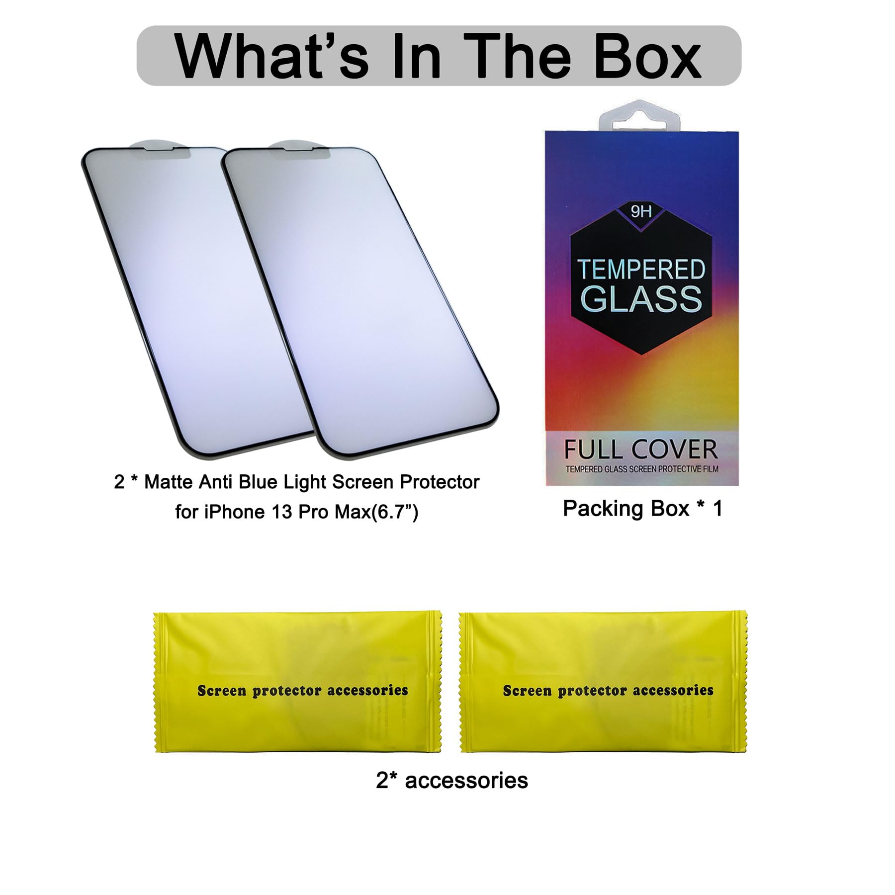 2 Pack Matte Anti Blue Light Screen Protector for iPhone 13 Pro Max & iPhone 14 Plus - Anti Glare, Blue Light Blocking, Eye Protection, Scratch Resistant Tempered Glass - Perfect for Office Work, Gaming & Nighttime Use
