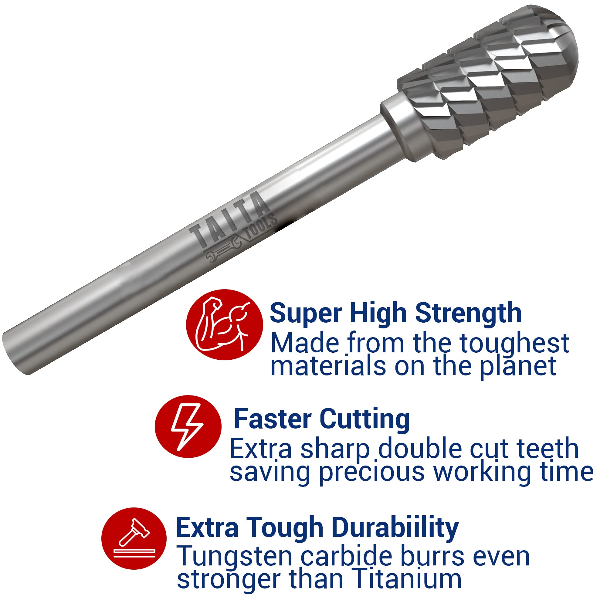 5pc Tungsten Carbide Burr Set with 1/4