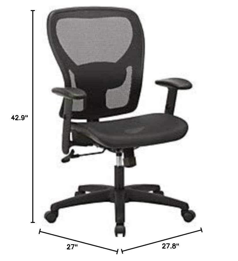 Lorell SOHO Mesh Mid-Back Task Chair - Ergonomic Office Chair with Breathable Mesh Back, Adjustable Height & Tilt for Home & Office Workspaces - Perfect for Long Hours of Computer Work, Gaming & Studying