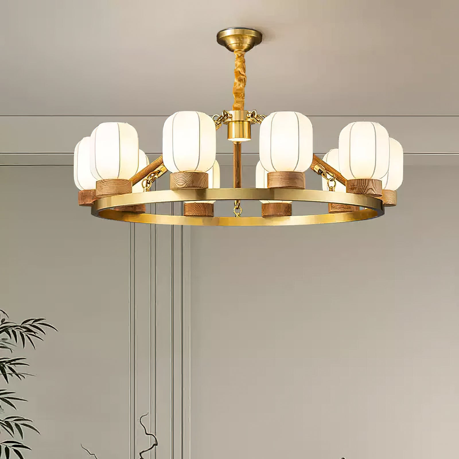Upton Fabric Chandelier - Elegant Ceiling Light Fixture for Living Room, Bedroom & Dining Room | Soft Lighting Home Decor