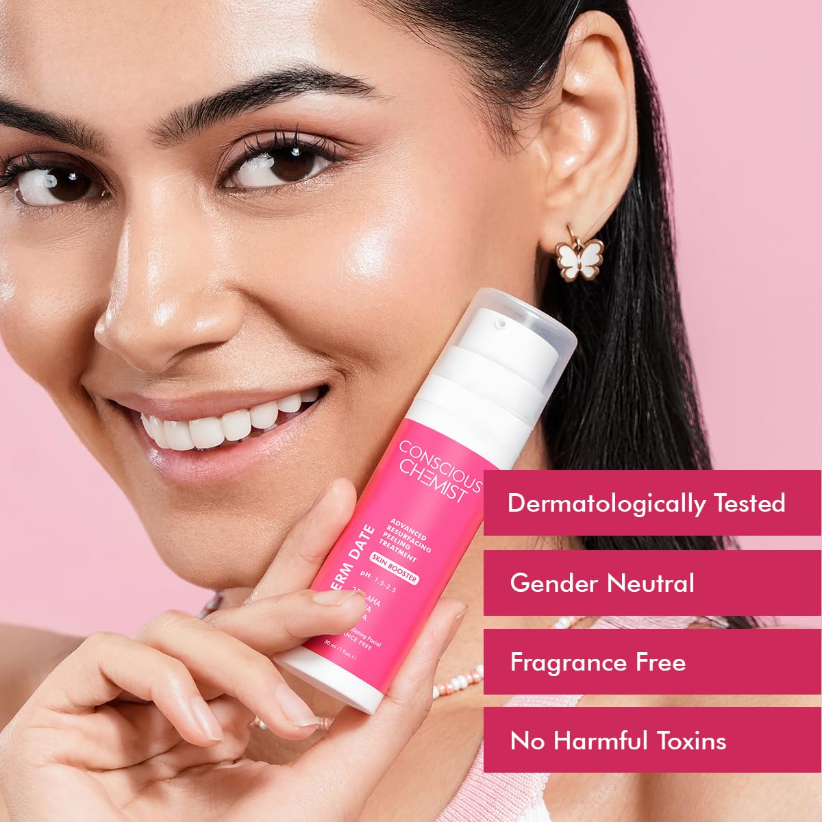 Conscious Chemist® 25% AHA, 2% BHA, 5% PHA Exfoliating Peel Solution - 30ml Anti-Aging Face Serum for Men & Women | Dermatologist Approved for Skin Resurfacing & Brightening | Perfect for Nighttime Skincare Routine & Acne Treatment