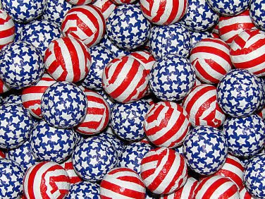 Premium Chocolate Foil Balls - Patriotic Stars & Stripes Design - 5 lb Bulk Bag for Baking, Party Favors & Holiday Decorations