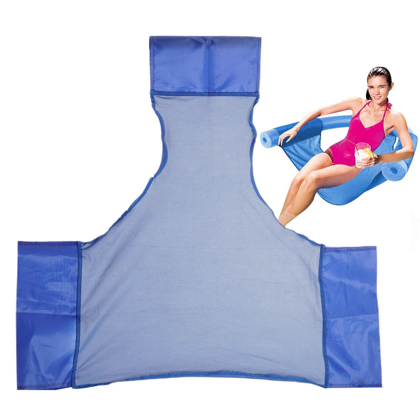 Floating Pool Chair with Mesh Seat - Lightweight Water Hammock for Swimming Pool Relaxation - Perfect for Lounging, Sunbathing, and Cooling Off in Your Backyard or Vacation Home