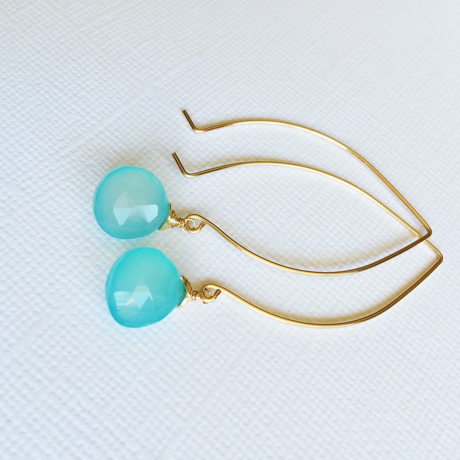 Kalena Aqua Chalcedony Earrings (E203) – Elegant Blue Gemstone Jewelry for Women, Perfect for Parties, Weddings & Everyday Wear