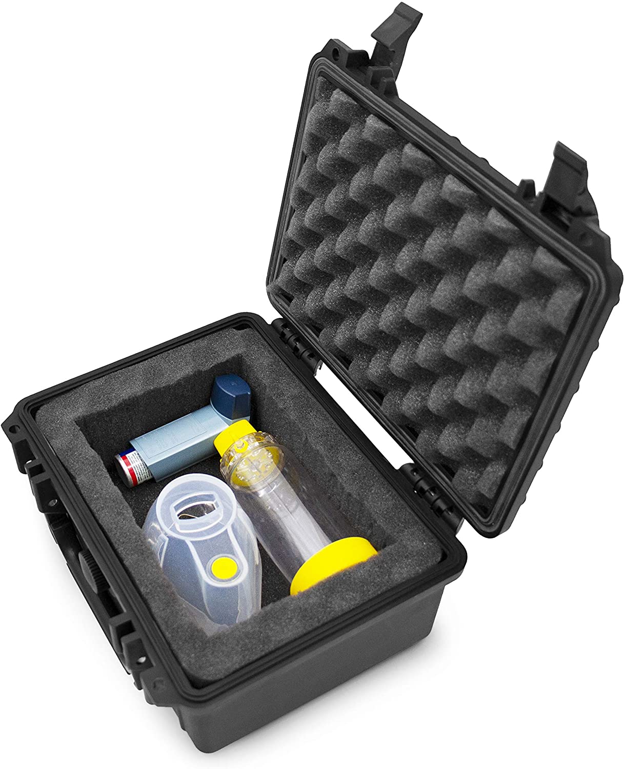 CASEMATIX Airtight Asthma Inhaler Spacer Travel Case - Portable Storage for Inhaler, Mouth Spacer, Face Mask & Allergy Medicine - Perfect for Kids & Adults - Ideal for Travel, School & Outdoor Activities