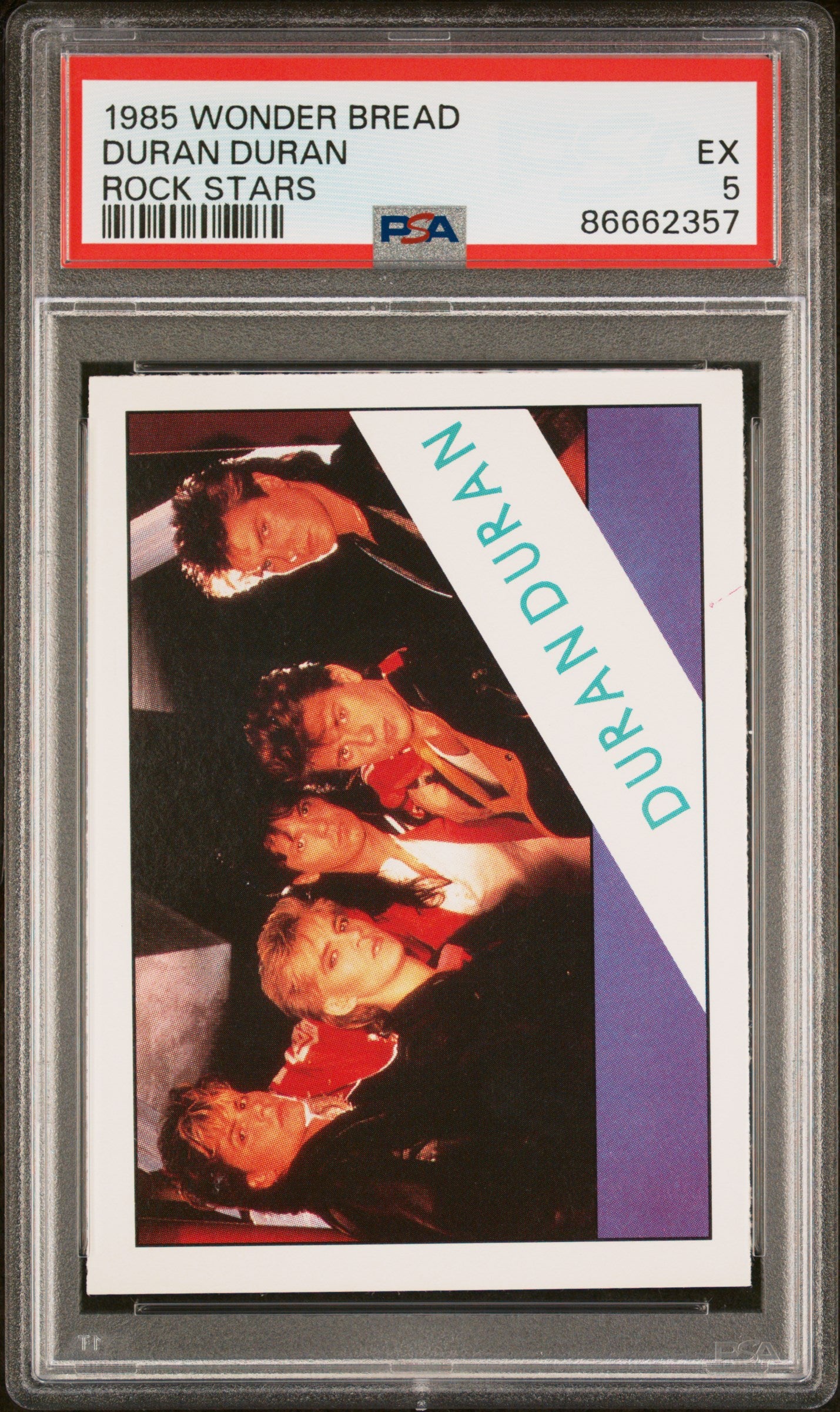 1985 Wonder Bread Rock Stars Duran Duran PSA 5 Graded Trading Card - Perfect for Collectors & Music Memorabilia Fans