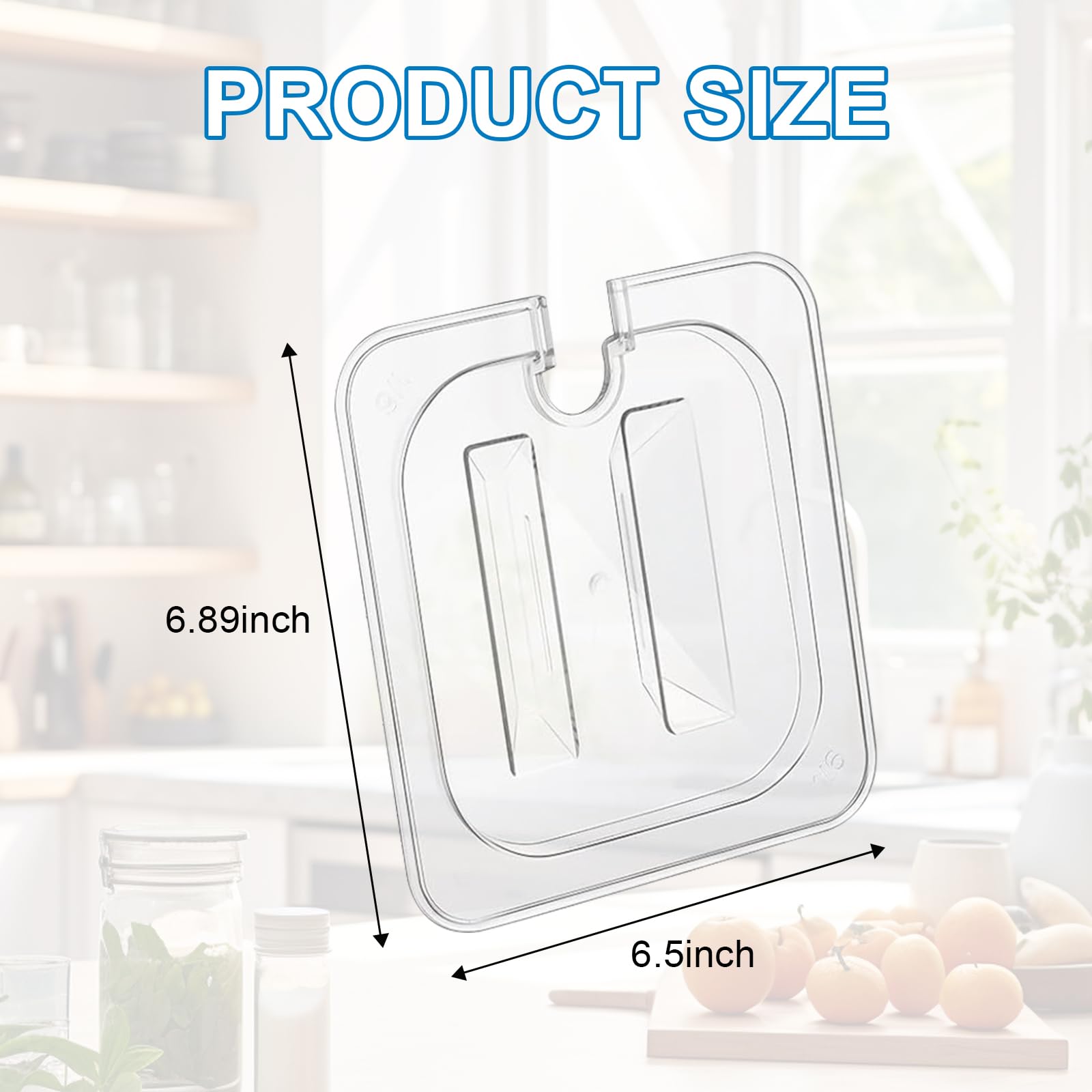 12 Pcs Clear Plastic Table Pan Lids - 1/6 Size Polycarbonate Food Pan Covers with Handle for Restaurant, Commercial Kitchen & Food Storage | Durable, BPA-Free Container Lids for Buffet, Catering & Food Prep