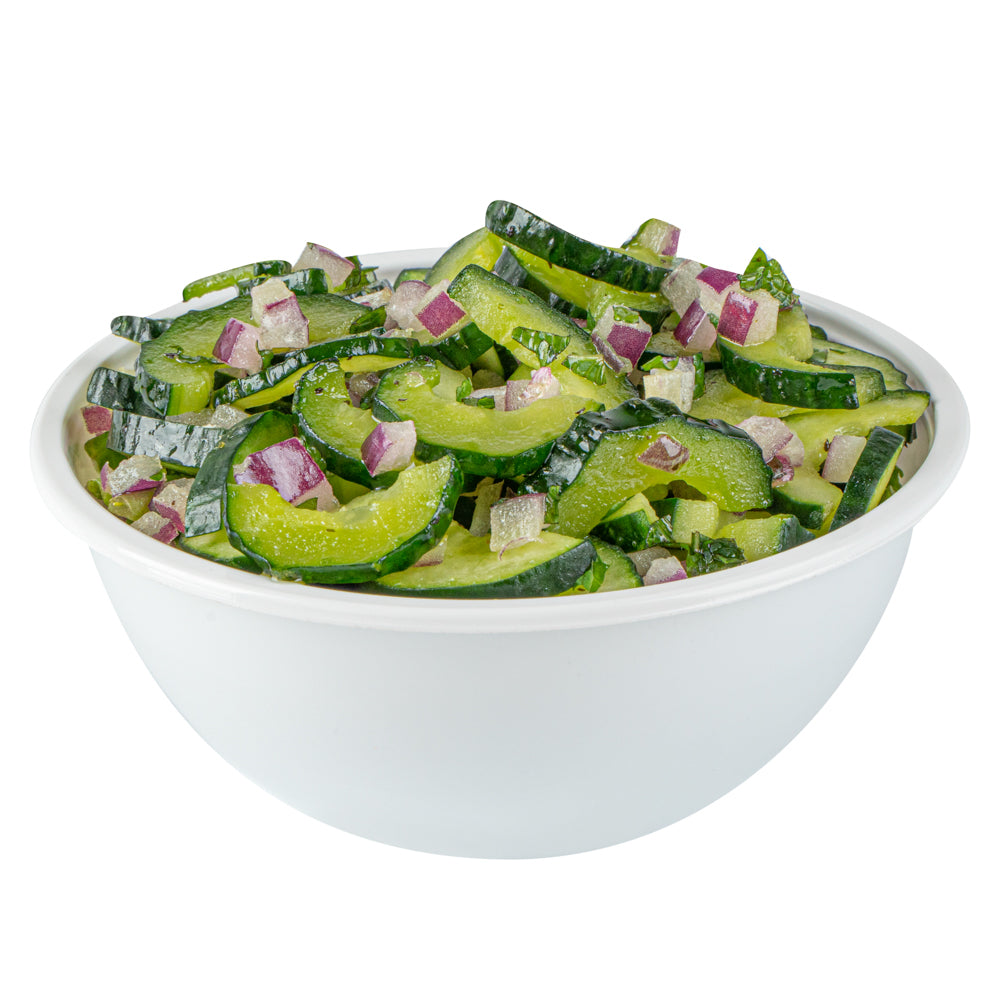 7 oz Round White Plastic Salad Bowls - 5
