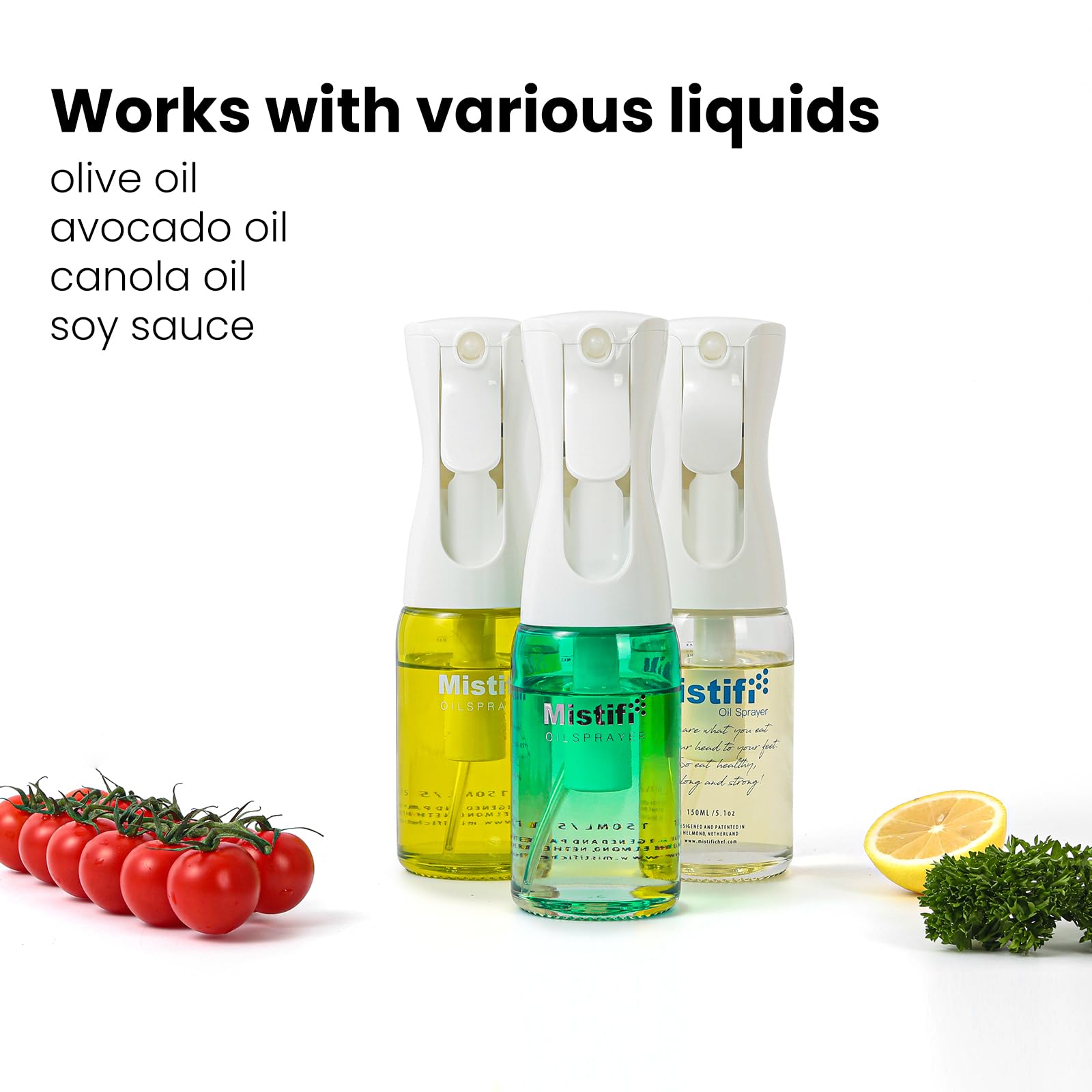Oliver FS600 Non-Aerosol Refillable Oil Sprayer - 6oz Premium Cooking Oil Mister Bottle for Baking, Grilling & Healthy Meal Prep
