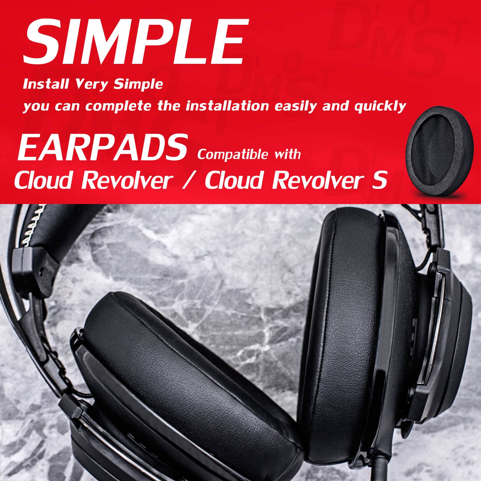 Upgraded Cloud Revolver Ear Pads - Thicker Memory Foam for Gaming Comfort