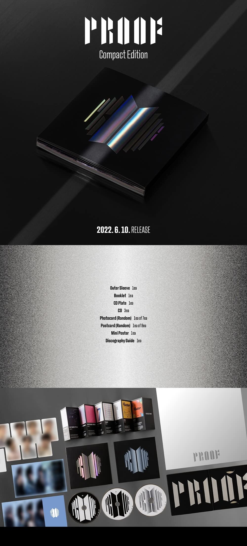 BTS BANGTAN BOYS - Proof Standard + Compact Edition Anthology Album Set (6CD + Folded Poster + Pre-Order Bonus) | K-Pop Collectors Edition | Perfect for ARMY Fan Gifts & Music Collections