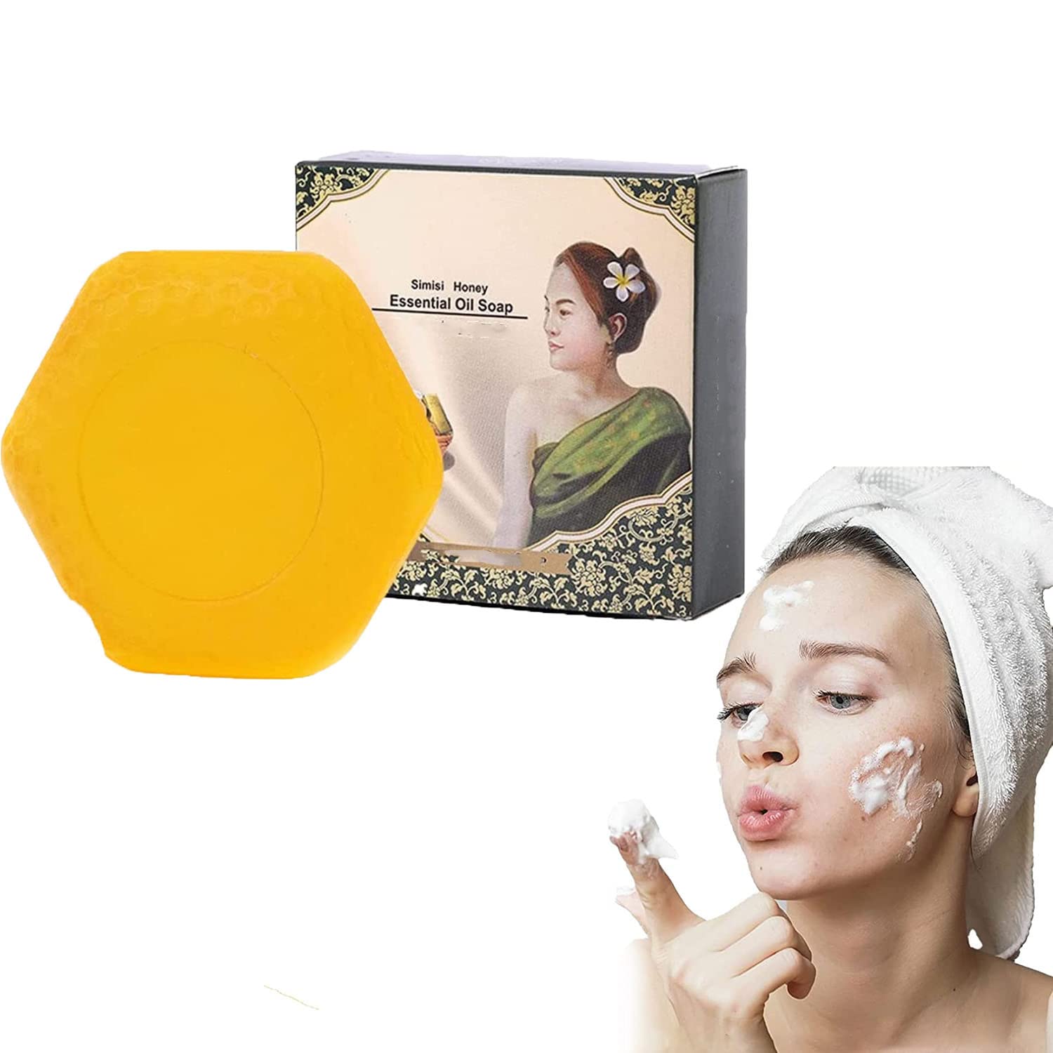 Turmeric Honey Soap for Dark Spots - Natural Cleanser for All Skin Types - Brightening & Moisturizing