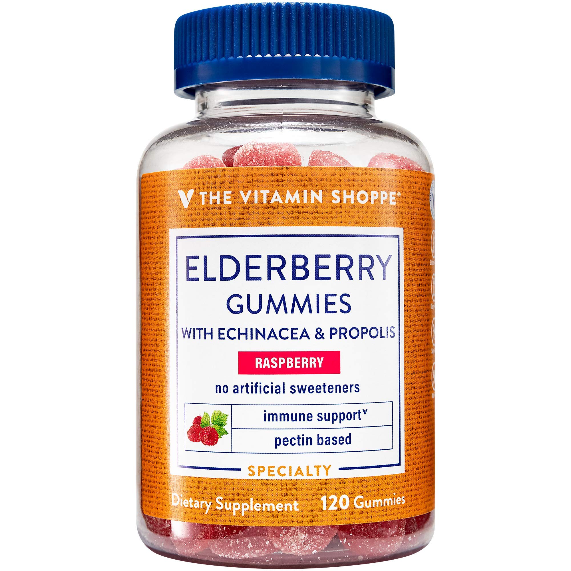 Elderberry Gummies with Echinacea & Propolis for Immune Support - 120 Count Raspberry Flavored Vitamin Supplement for Adults | Daily Immune Booster for Cold & Flu Season