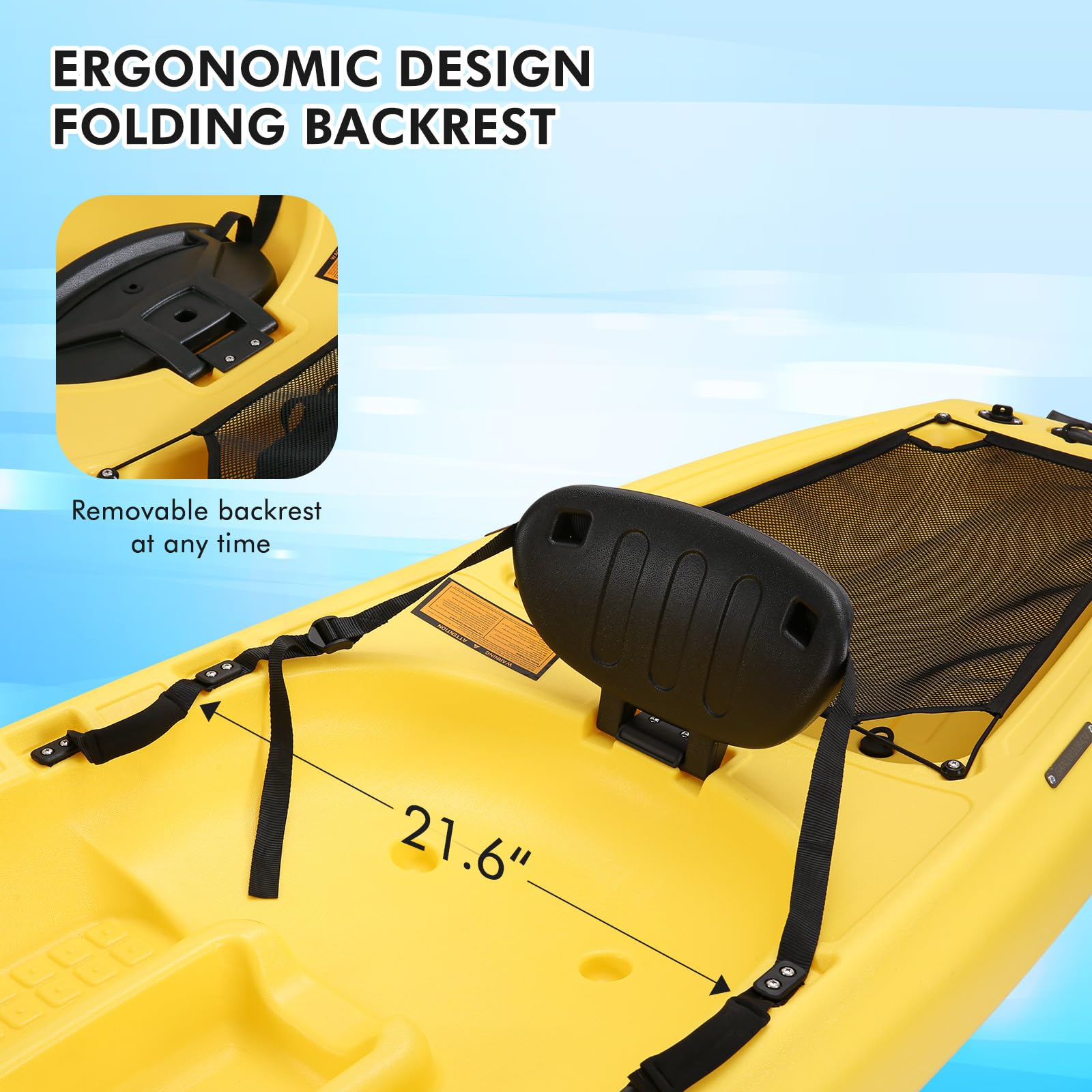 8.8 ft Whitewater Sit-In Kayak for Adults - One Person Recreational Kayaking for Rivers & Lakes | Perfect for Outdoor Adventures & Water Sports