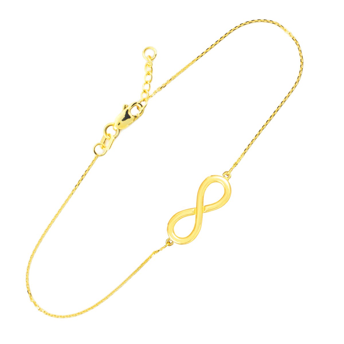 14K Yellow Gold High Polish Infinity Bracelet - 7.5