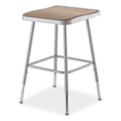 NPS 6300 Series Heavy Duty Adjustable Height Square Stool - 500 lb Weight Capacity, Backless Bar Stool for Kitchen, Workshop & Commercial Use