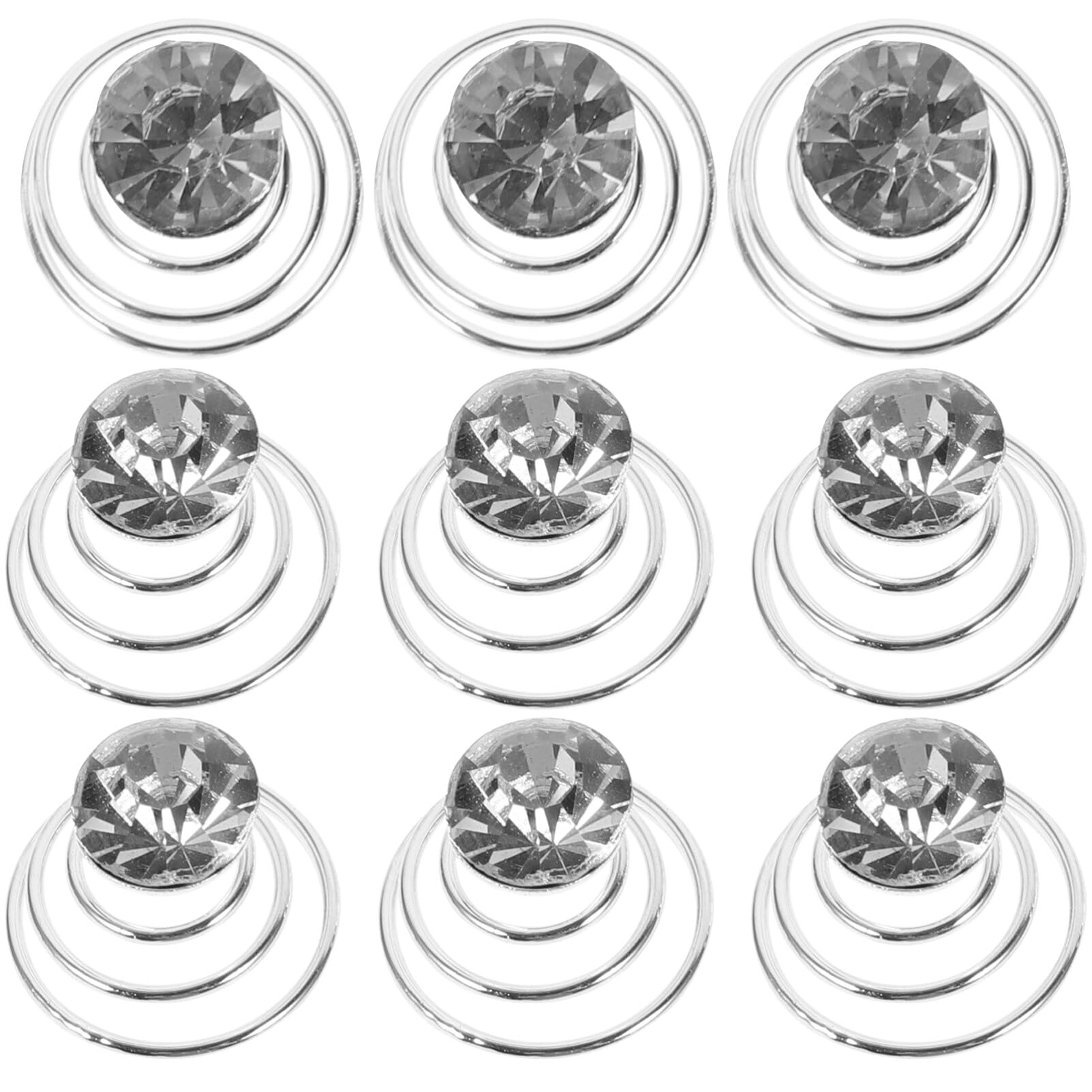 LALAFINA 12Pcs Rhinestone Spiral Hair Pins - Swirl Hair Clips, Twists & Coils for Women - Sparkling Diamond Hair Jewelry for Wedding, Prom, Party & Everyday Styling