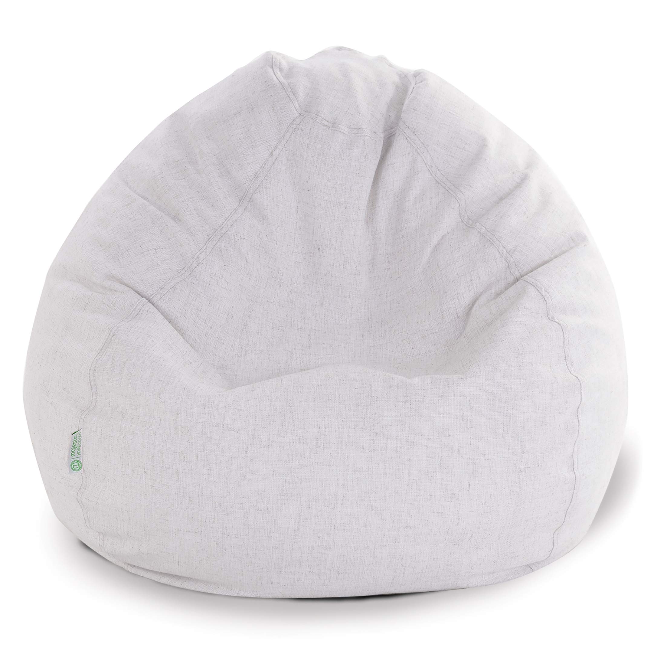 Majestic Home Goods Wales Large Classic Bean Bag Chair - Soft & Comfortable Bean Bag Sofa for Adults & Kids, Perfect for Living Room, Bedroom, Game Room & Dorm Decor (Magnolia Color)