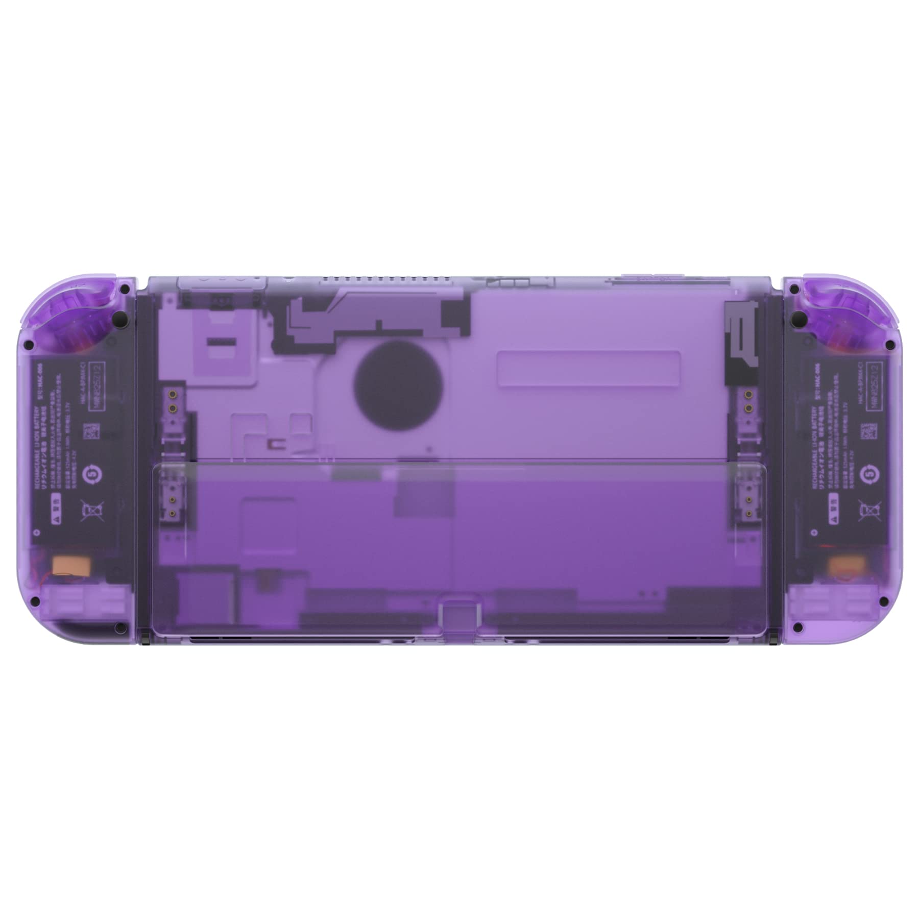 eXtremeRate DIY Full Set Shell for Nintendo Switch OLED - Replacement Console Back Plate & Kickstand, Custom Controller Housing with Full Set Buttons - Clear Atomic Purple | Perfect for Gaming Enthusiasts & DIY Modders