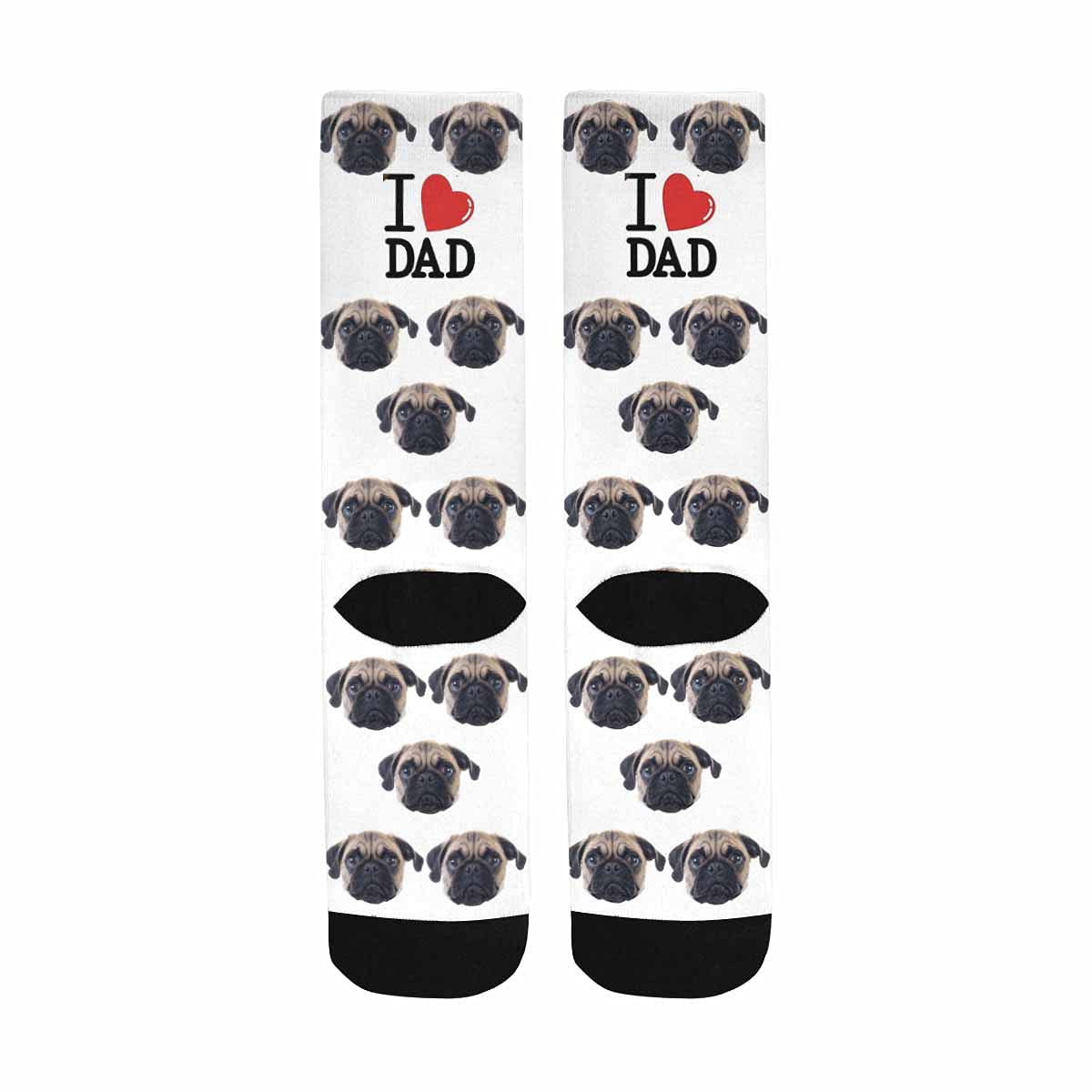 Custom Photo Socks for Dad - Personalized I Love Dad Socks with Family Faces - Upload Your Picture for Unique Men's & Women's Socks - Perfect Gift for Father's Day, Birthday & Special Occasions