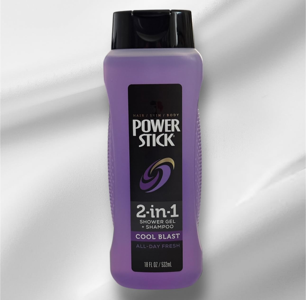 Power Stick Cool Blast 2-in-1 Shower Gel & Shampoo for Men & Women - 18 oz Deep Cleansing Body Wash & Hair Care with Refreshing Mint Scent - Perfect for Gym, Travel & Post-Workout Shower