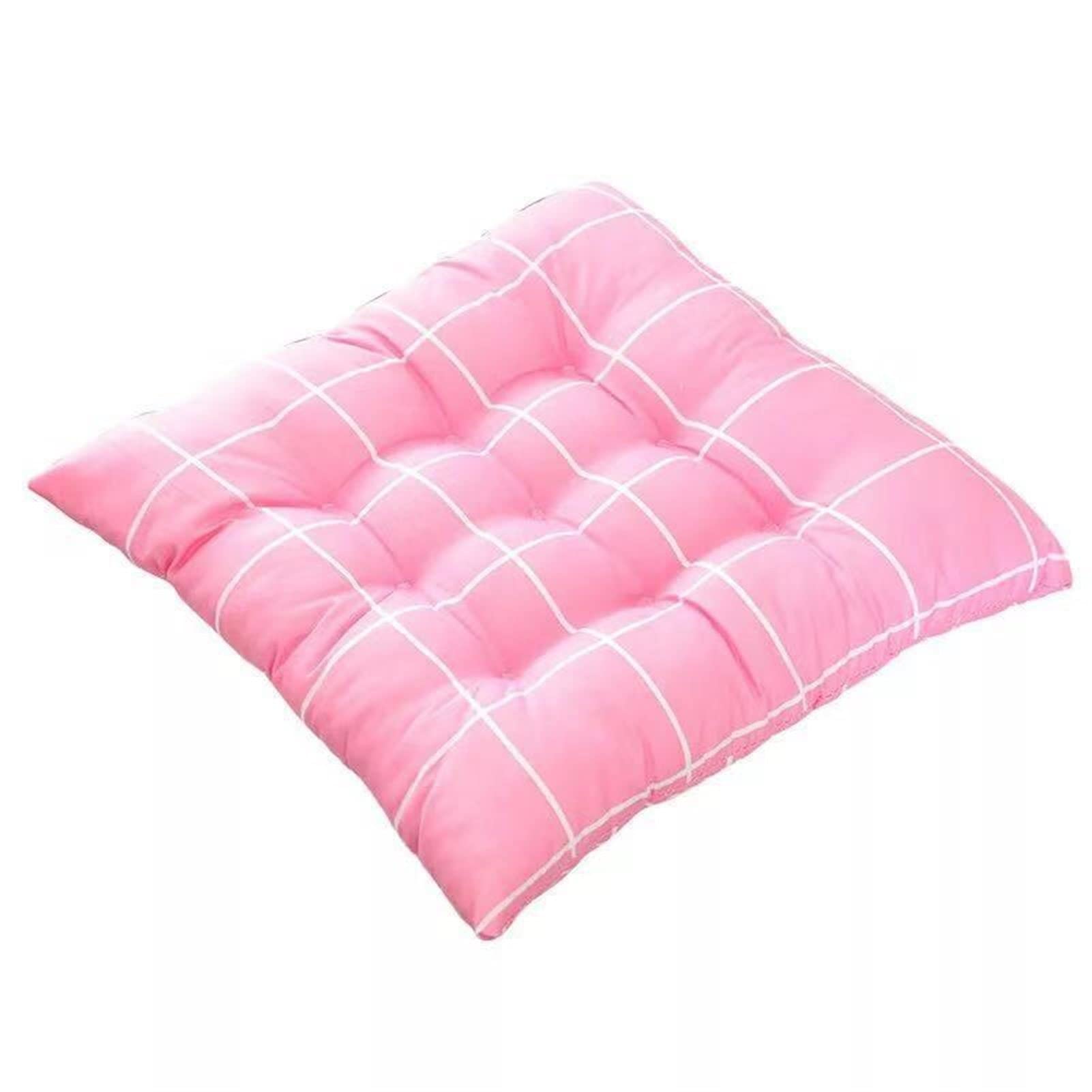 Premium Thickened Square Chair Cushion for Office & Desk Chairs - Skin-Friendly Comfort Support with Non-Slip Bottom - Ideal for Long Work Hours, Gaming, and Home Office Use (Pink)