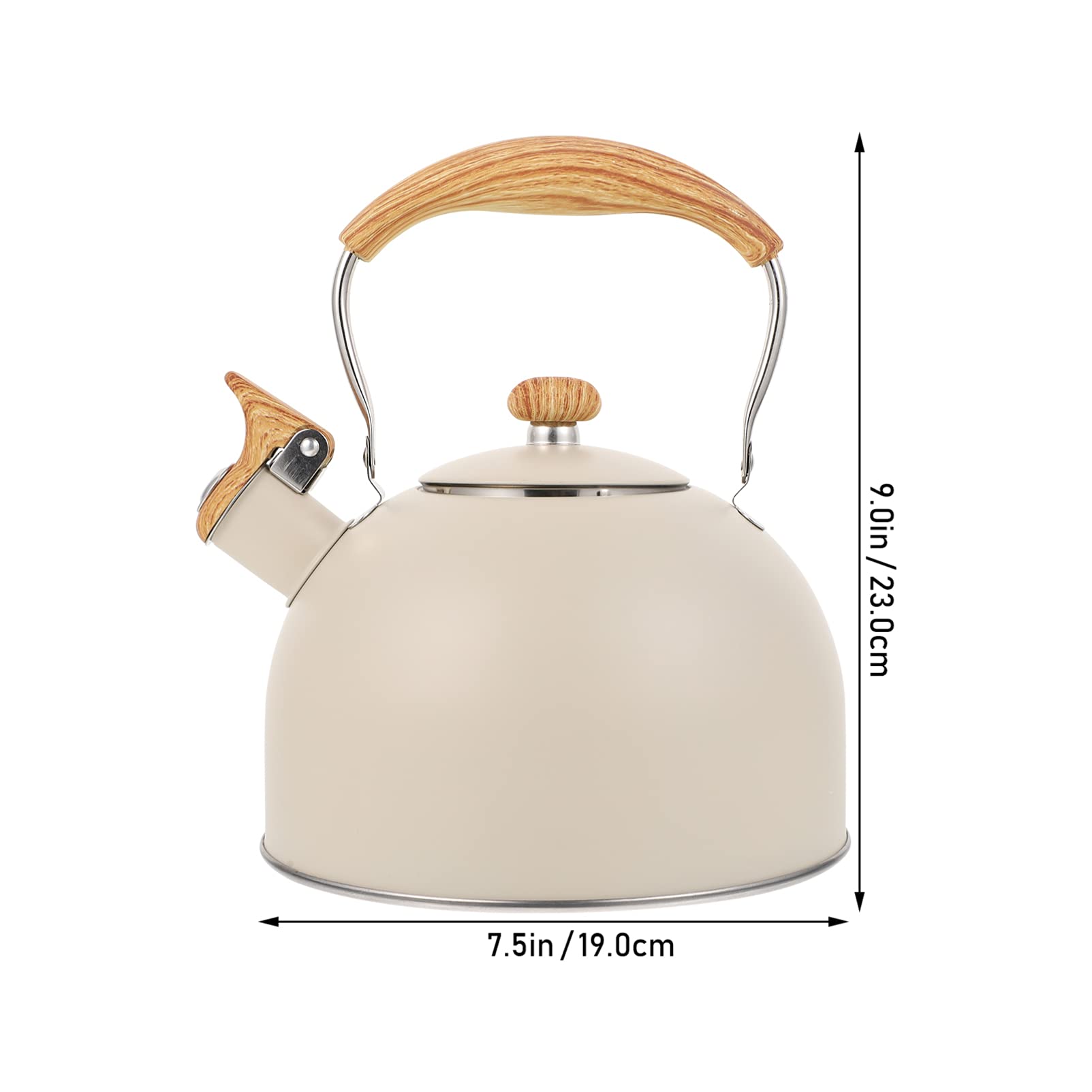 Premium Stainless Steel Whistling Tea Kettle with Wooden Handle - 1.5L Portable Stovetop Kettle for Home & Office - Perfect for Boiling Water, Making Tea, Coffee and Hot Beverages