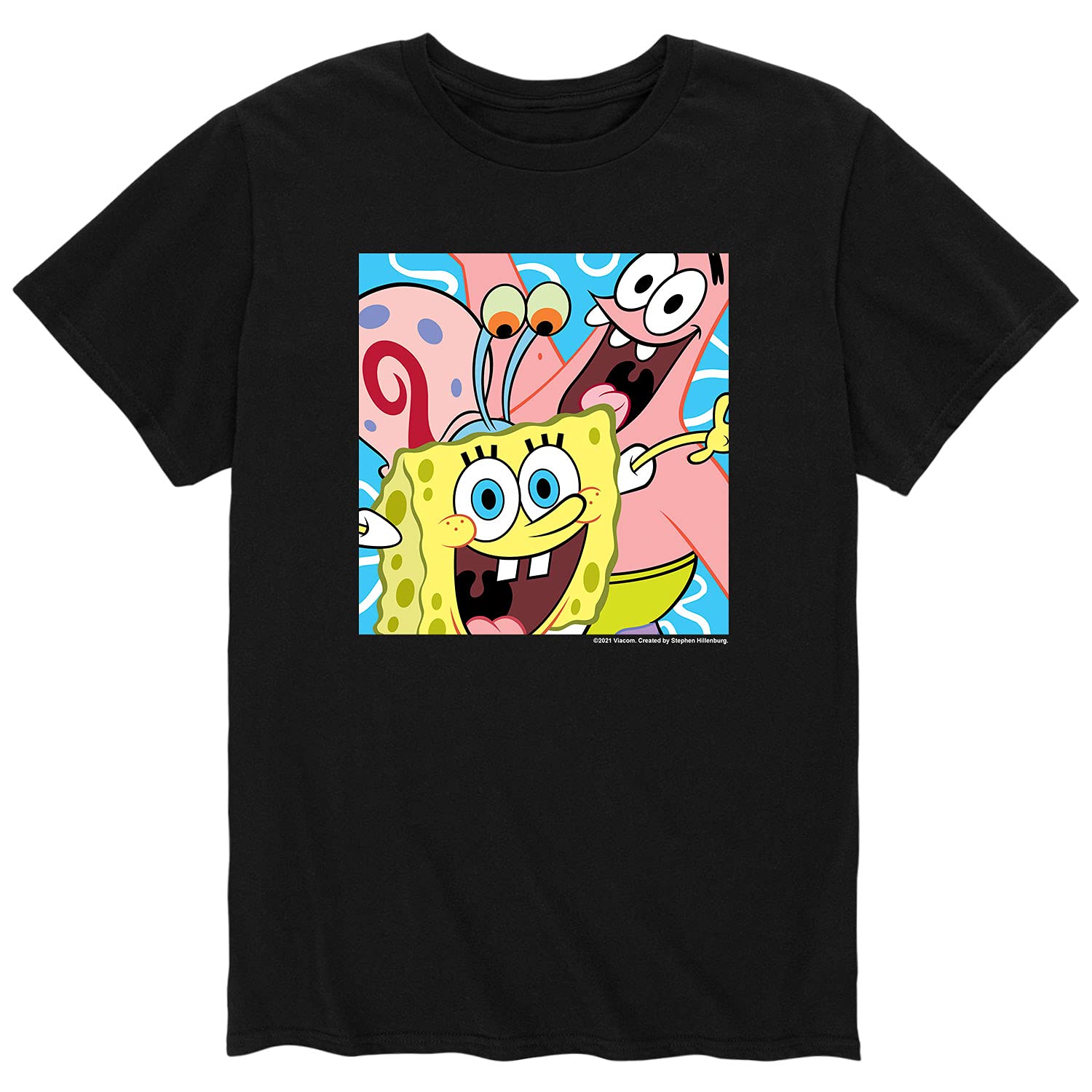 Spongebob Squarepants Men's Graphic T-Shirt - Patrick & Gary Print Short Sleeve Tee for Casual Wear, Gifts & Anime Fans