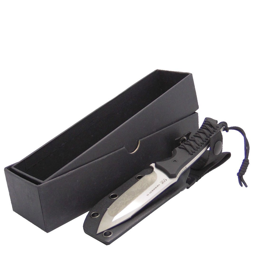 Masalong Fixed Blade Hunting Knife - D2 Steel Survival Knife with Sheath - Straight Edge Tactical Knife for Outdoor Camping, Hunting & Bushcraft