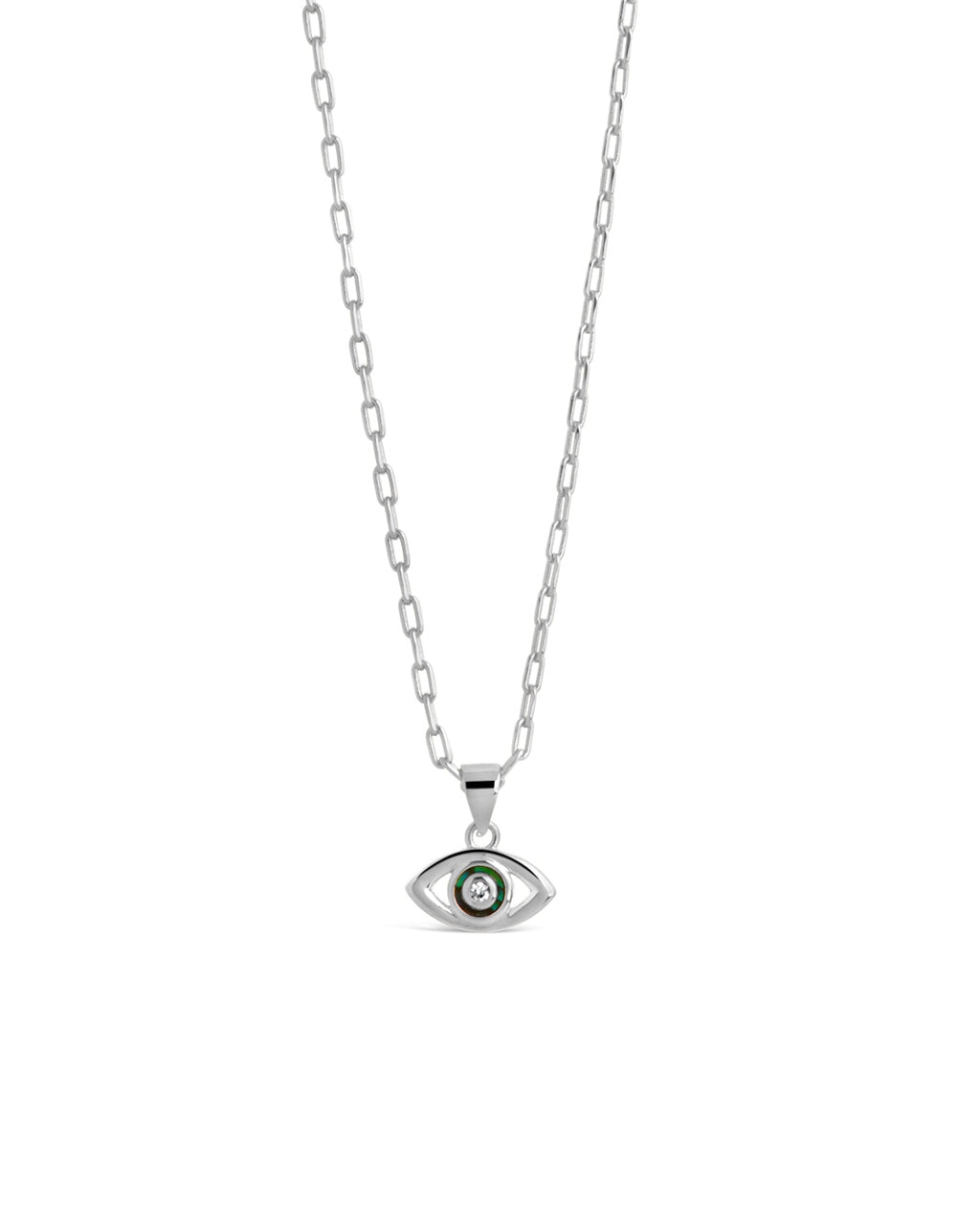 Leidy CZ & Mother of Pearl Evil Eye Pendant Necklace - Elegant Protection Jewelry for Women, Gift for Birthday & Special Occasions