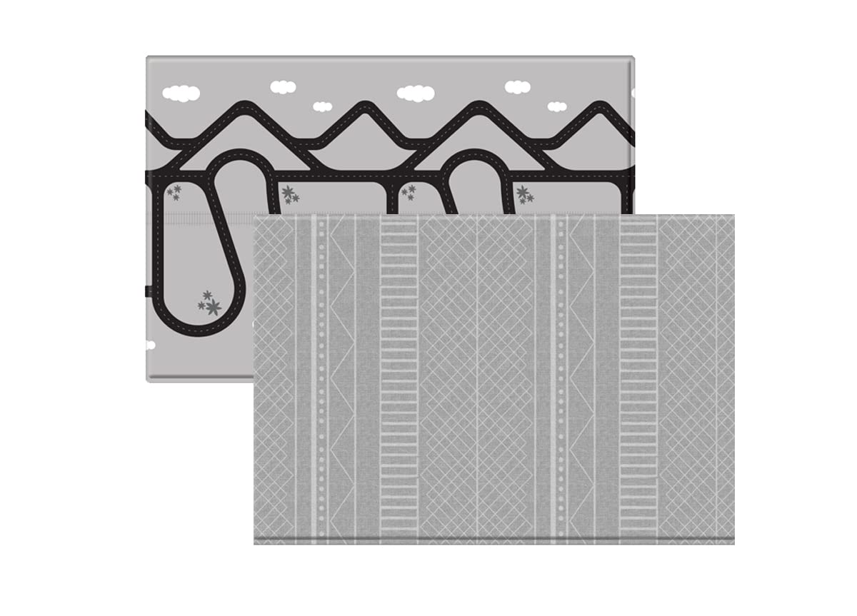 Ruggish Cali Play Rug 4.8x7 ft - Soft Reversible Baby Playmat with Interactive Map, Waterproof & Non-Slip Nursery Rug for Toddlers - Perfect for Playrooms, Daycares & Kids Bedrooms (Grey)