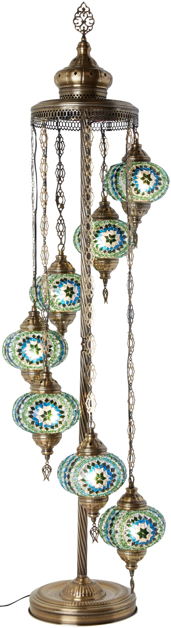 DEMMEX - 7 Large Handcrafted Turkish Moroccan Mosaic Floor Lamp, 60