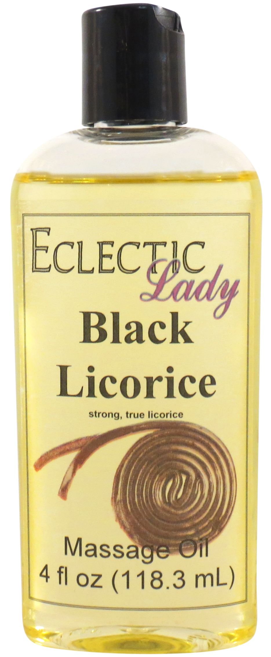 Black Licorice Massage Oil - 4 oz Natural Blend with Sweet Almond & Jojoba Oil | Preservative-Free Aromatherapy Massage Oil for Relaxation, Couples Massage & Stress Relief | Perfect for Spa Nights & Romantic Gifts