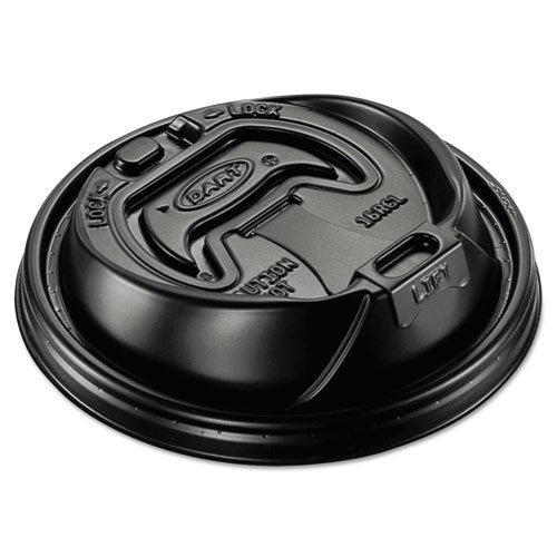 Optima Hot Cup Lids for 12-24oz Cups - 100 Pack (10 Sleeves/Carton) - Black Disposable Coffee Cup Lids - Perfect for Coffee Shops, Restaurants, and Takeout Services