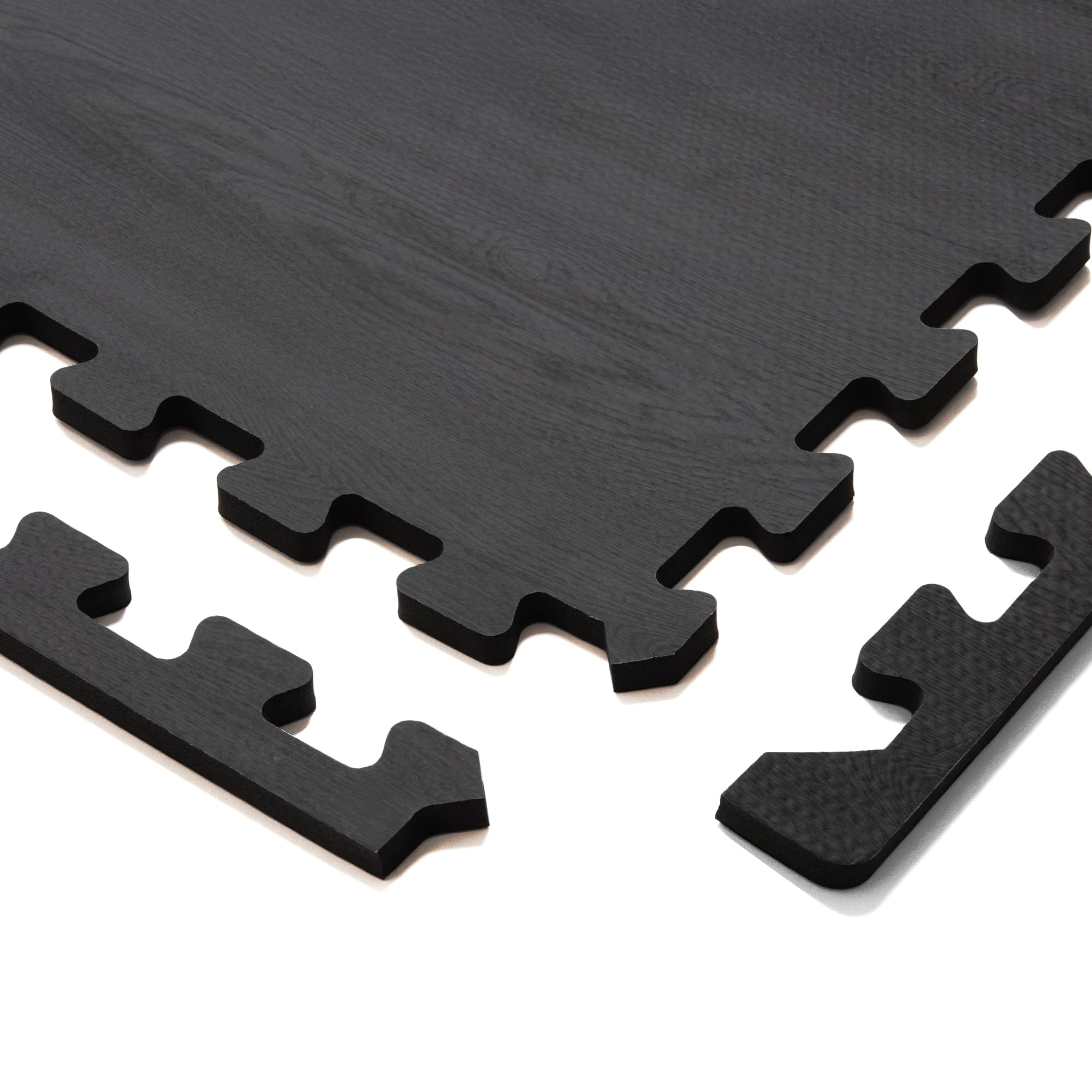 Premium Wood Grain Interlocking Foam Floor Mats - 3/8 Inch Thick Printed Foam Tiles for Anti-Fatigue Flooring | Farmhouse & Forest Floor Design | Home Gym, Playroom, Nursery & Office Flooring Solution