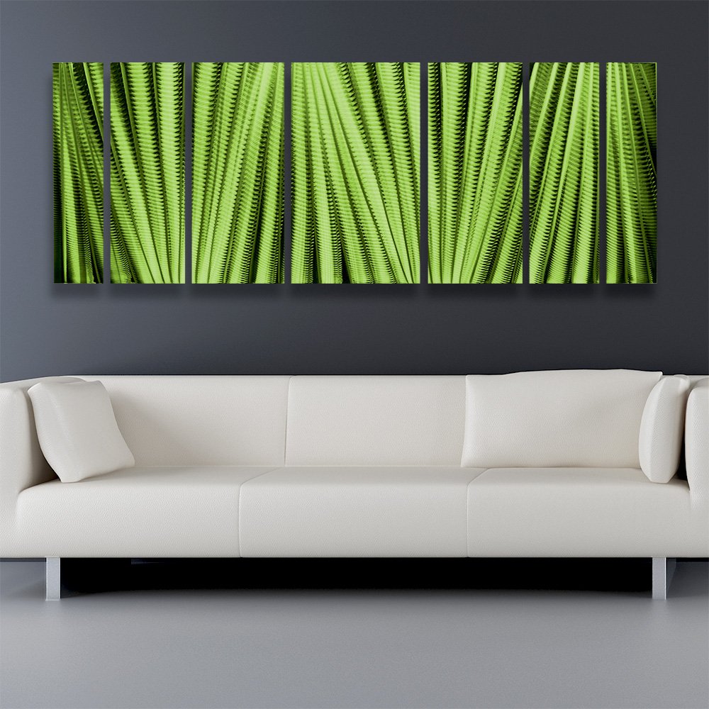 Large Green Metal Wall Art Decor - Modern Abstract Sculpture for Living Room, Bedroom, Office & Outdoor Spaces