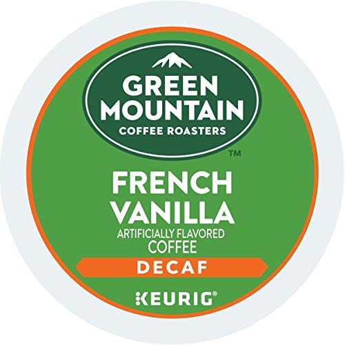Green Mountain Coffee Roasters French Vanilla Decaf Keurig K-Cup Pods - Light Roast Single-Serve Coffee (72 Count) | Perfect for Office, Home & Morning Brewing