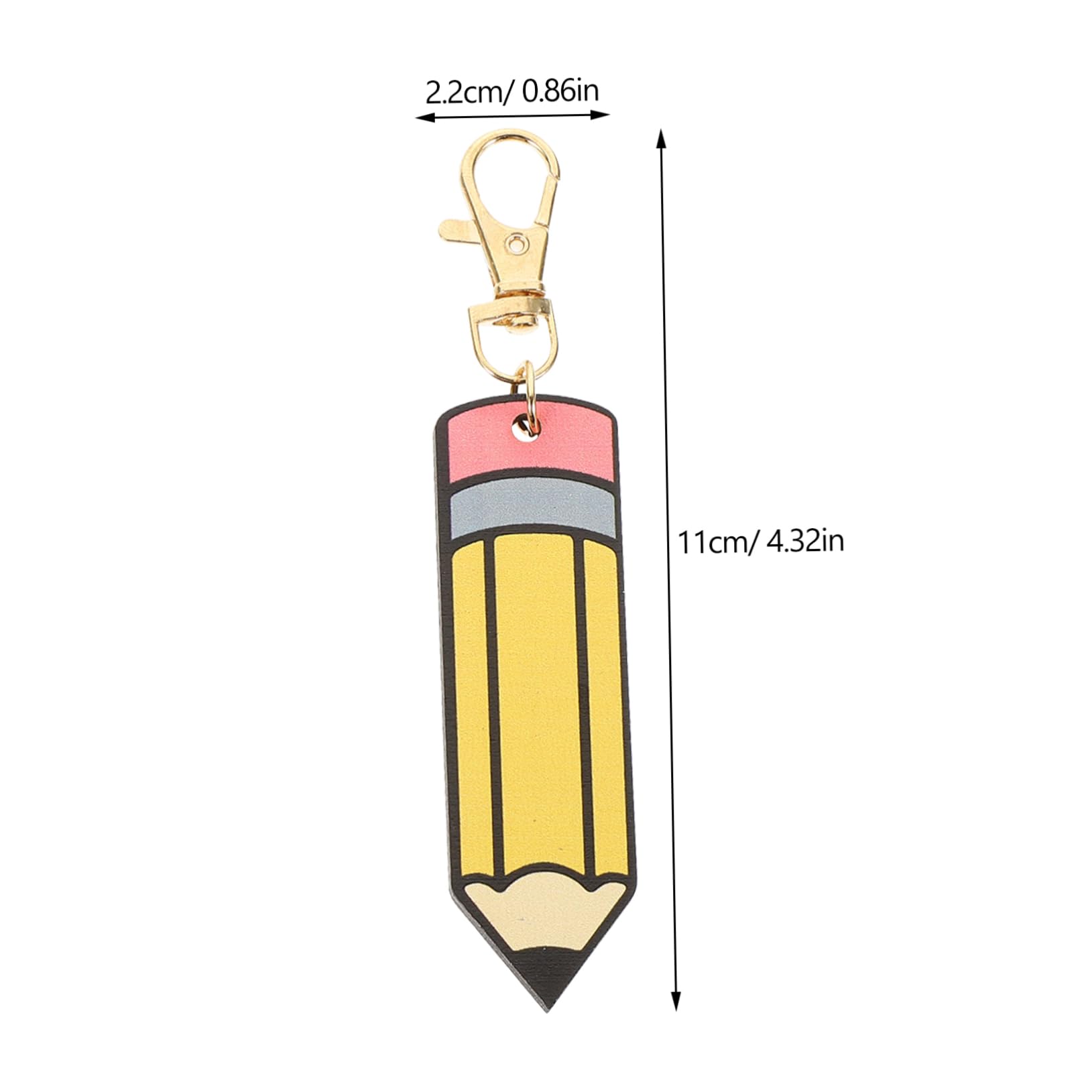 KICHOUSE Wooden Pencil Keychains - Bulk Pack of 12 Cute Mini Pencil Keyrings for DIY Crafts, School Supplies, Gifts & Office Decor - Unique Keychain Accessories for Backpacks, Laptops & Keyrings