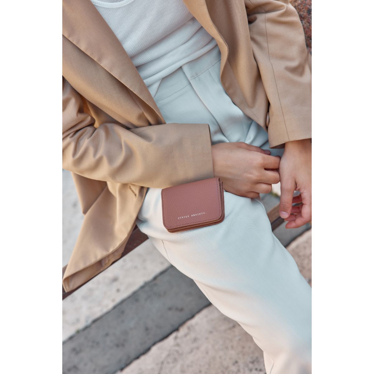 STATUS ANXIETY Miles Away Leather Card Holder Wallet - Slim RFID Blocking Minimalist Wallet for Men & Women - Perfect for Travel, Everyday Use and Gift Giving