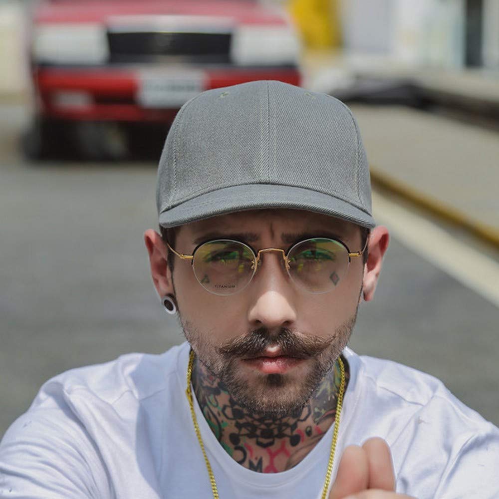 CLAPE Short Brim Baseball Cap for Men - Breathable Cotton Trucker Hat with Sun Protection & Sweatband - Perfect for Outdoor Sports, Hiking, and Casual Wear