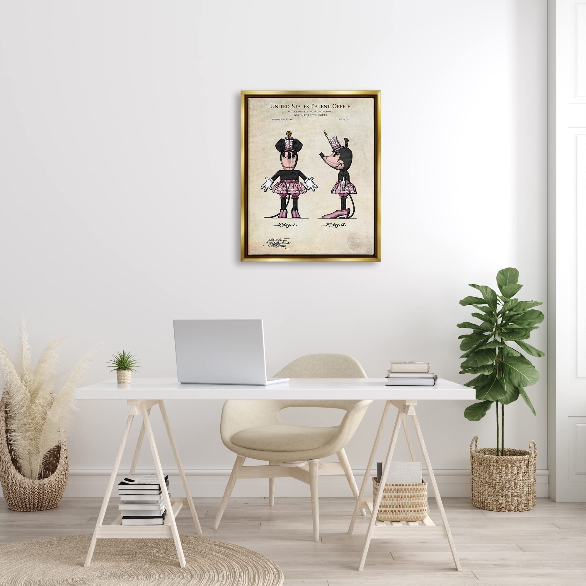 Stupell Industries Mouse Character Figure Diagram Floating Framed Wall Art - Modern Home Decor for Living Room, Bedroom & Office | Designed by Karl Hronek