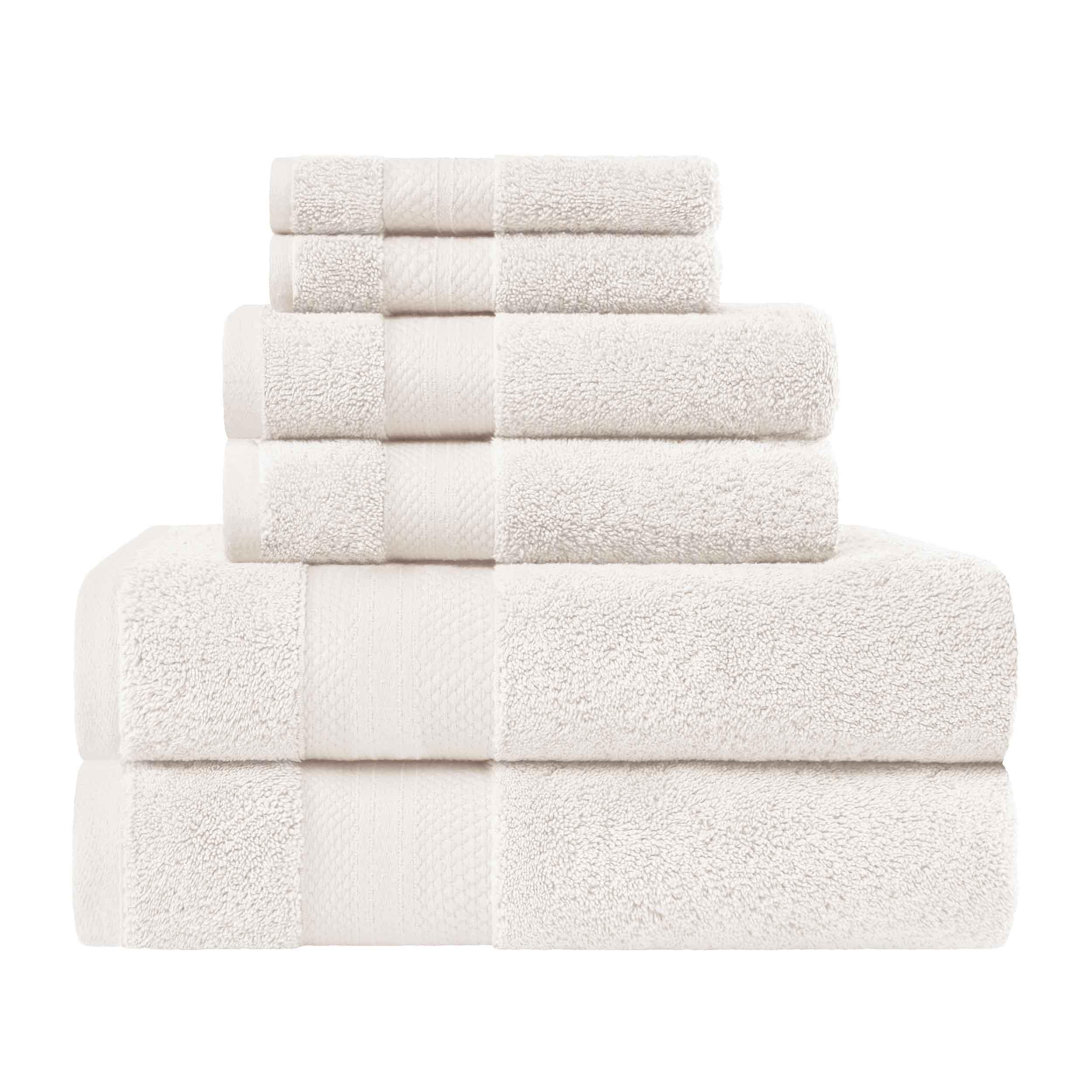 Premium 6-Piece Turkish Cotton Bath Towel Set - Ultra Soft, Highly Absorbent & Quick-Drying - Luxury Spa, Bathroom & Beach Essentials for Home & Travel