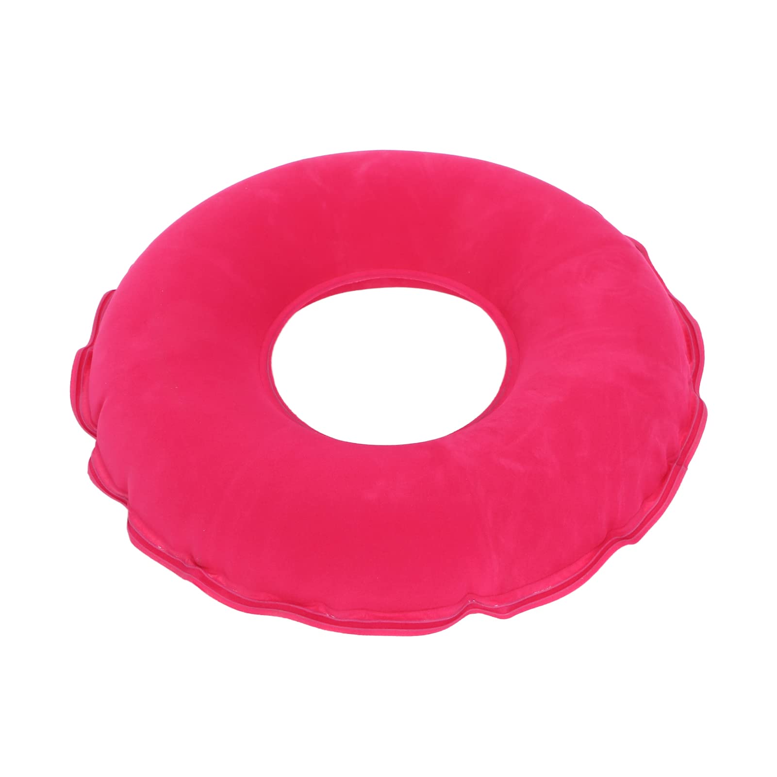 **Inflatable Donut Cushion Seat – Thick Flocking Breathable Round Chair Pad – Portable Air Cushion for Wheelchair, Home, Car & Office (Red) – Relieves Pressure & Enhances Comfort**    *(Use for Post-Surgery, Hemorrhoid Relief, Back Pain, or Long Sitting Sessions at Work or Travel)*