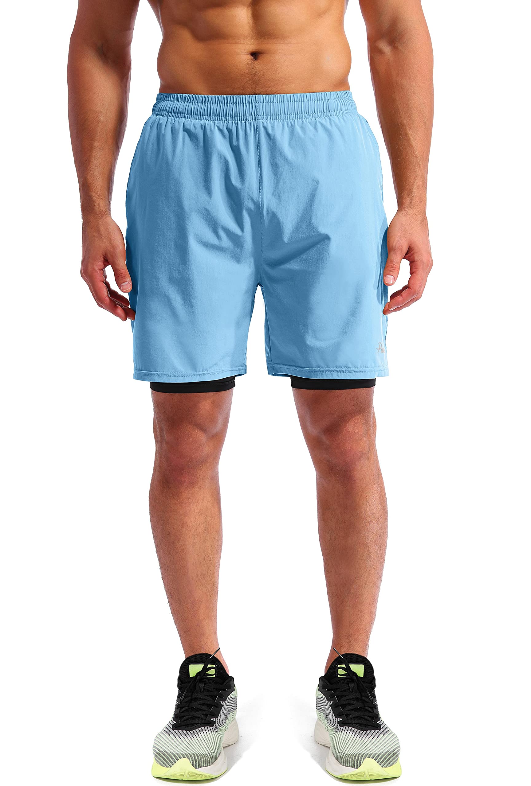 Pudolla Men's 2-in-1 Running Shorts 7