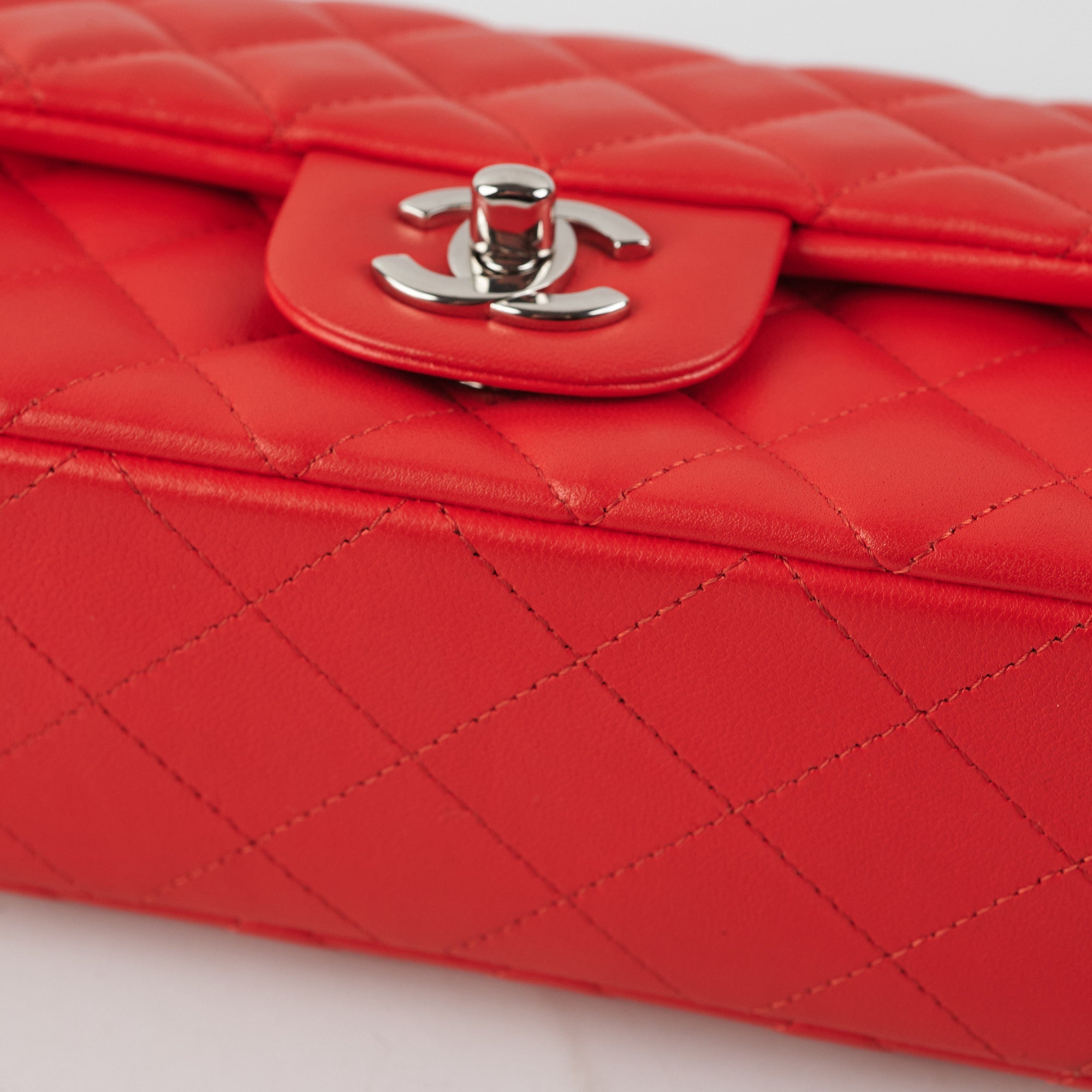Chanel Mini Rectangular Bag in Red Lambskin Leather - Luxury Crossbody Purse for Women, Perfect for Date Night & Special Occasions