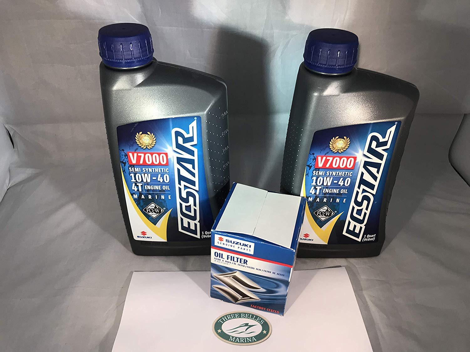 Suzuki DF50 Outboard Motor Oil Change Kit - 4 Quarts Oil & 16510-87J00 Filter Replacement for Marine Engine Maintenance | Perfect for Boating, Fishing & Water Sports