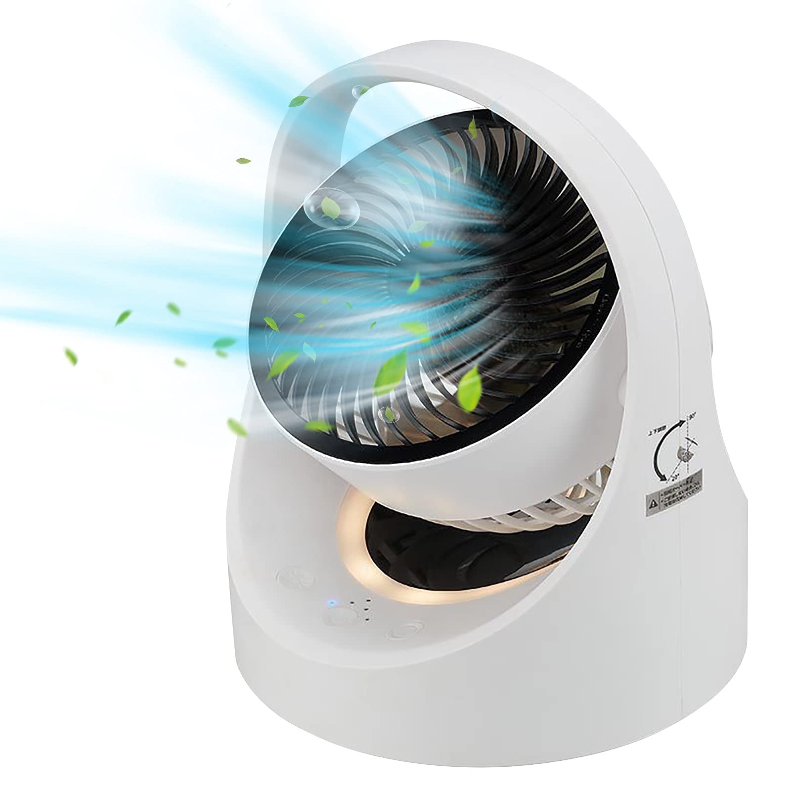 Guolarizi USB Rechargeable Desktop Fan - Turbo Silent Cooling Fan with Adjustable Head & Vibration Function for Home, Office, and Dorm Use (White)