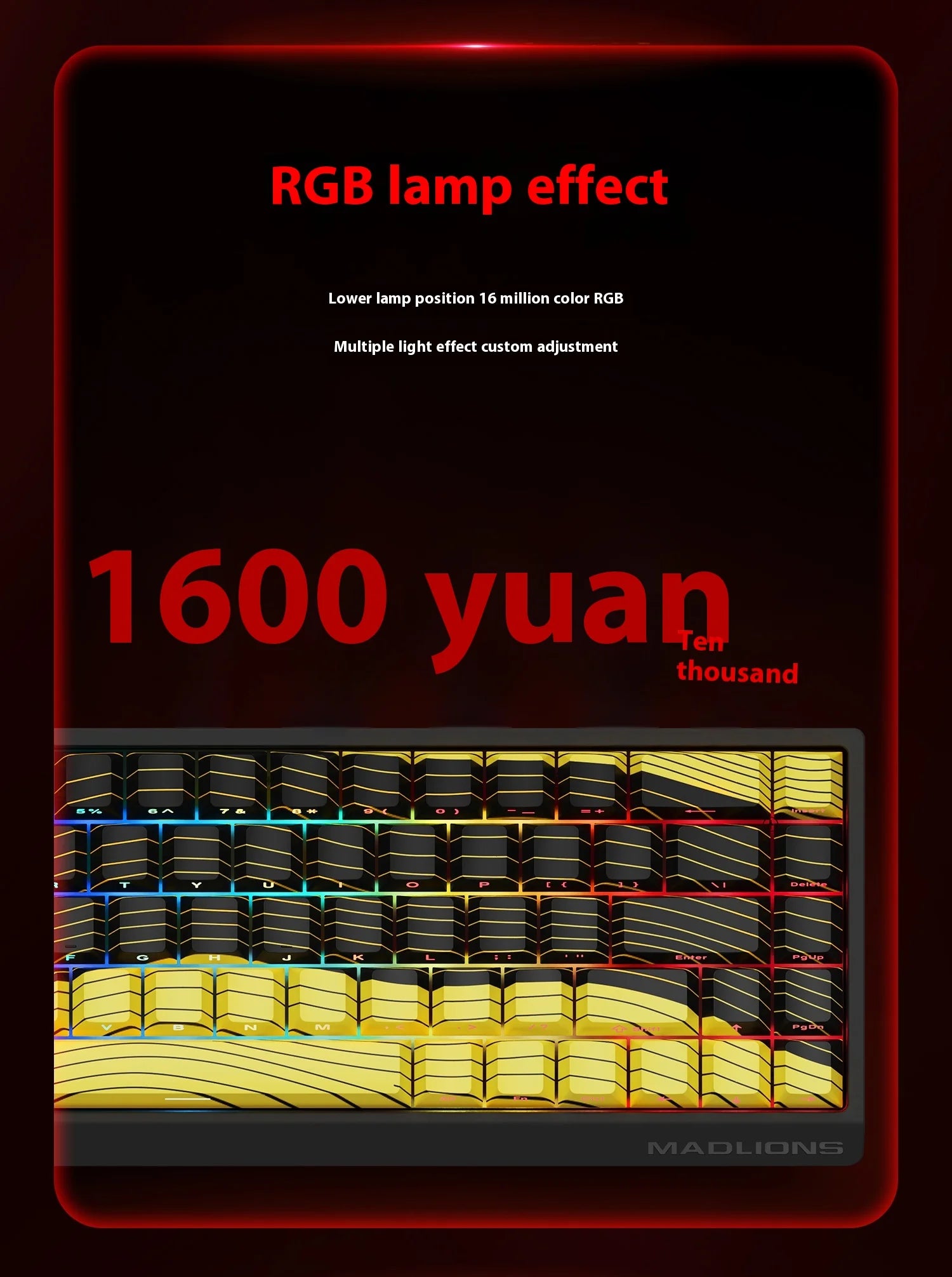 MADLIONS MAD60HE Hall Effect Rapid Trigger Mechanical Gaming Keyboard - 60% Compact Wired RGB Backlit for PC, Mac, PS5 - Perfect for FPS, MOBA & Competitive Esports Gaming