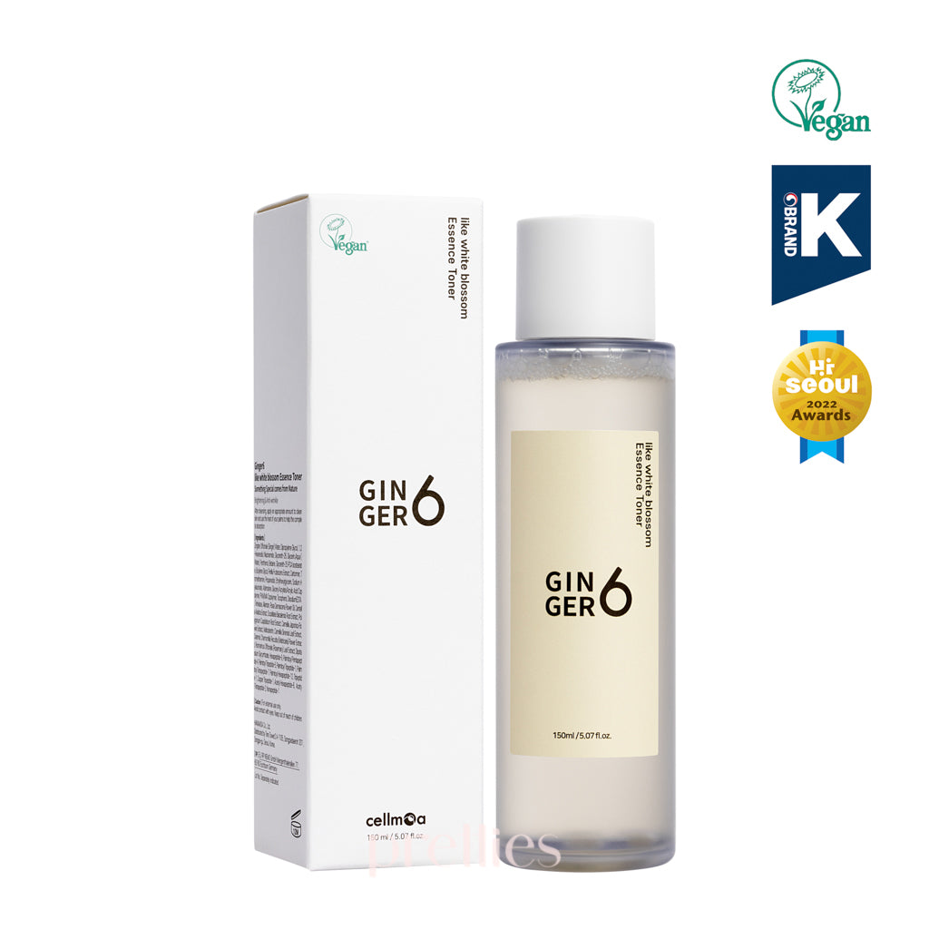 Ginger6 Like White Blossom Essence Toner 150ml - Hydrating Facial Toner for Brightening & Moisturizing - Perfect for Daily Skincare Routine & Glowing Skin